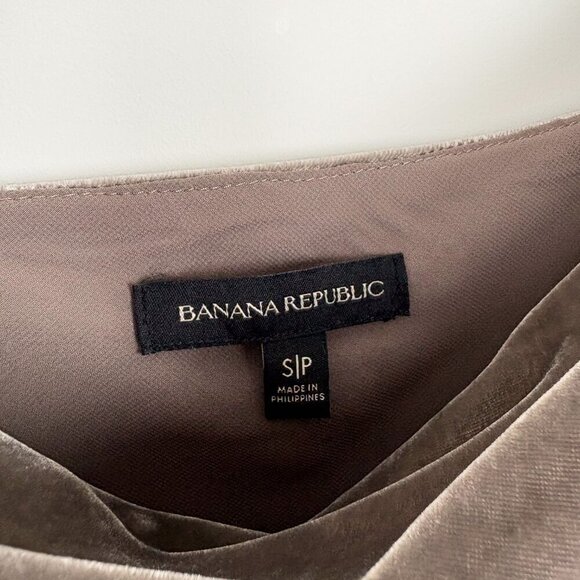 Banana Republic Womens Small Velvet Cowl Neck Cami Top Taupe  Spaghetti Strap - Picture 3 of 5